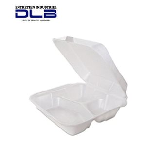 Foam container with flap, 3 compartments medium 